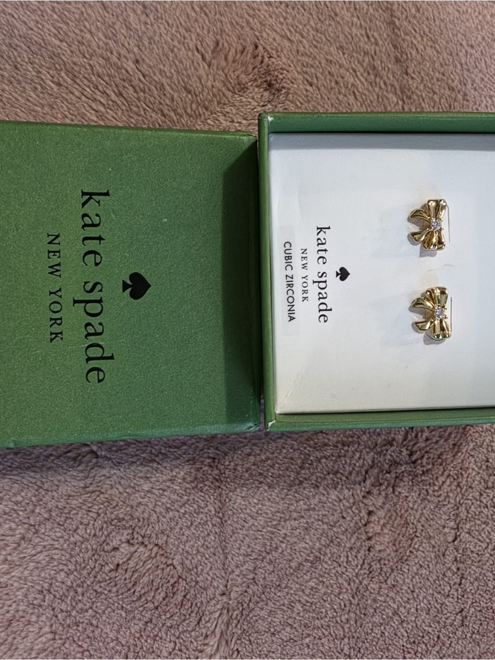 kate spade Gold Bow Cubic Zirconia Stud Earrings